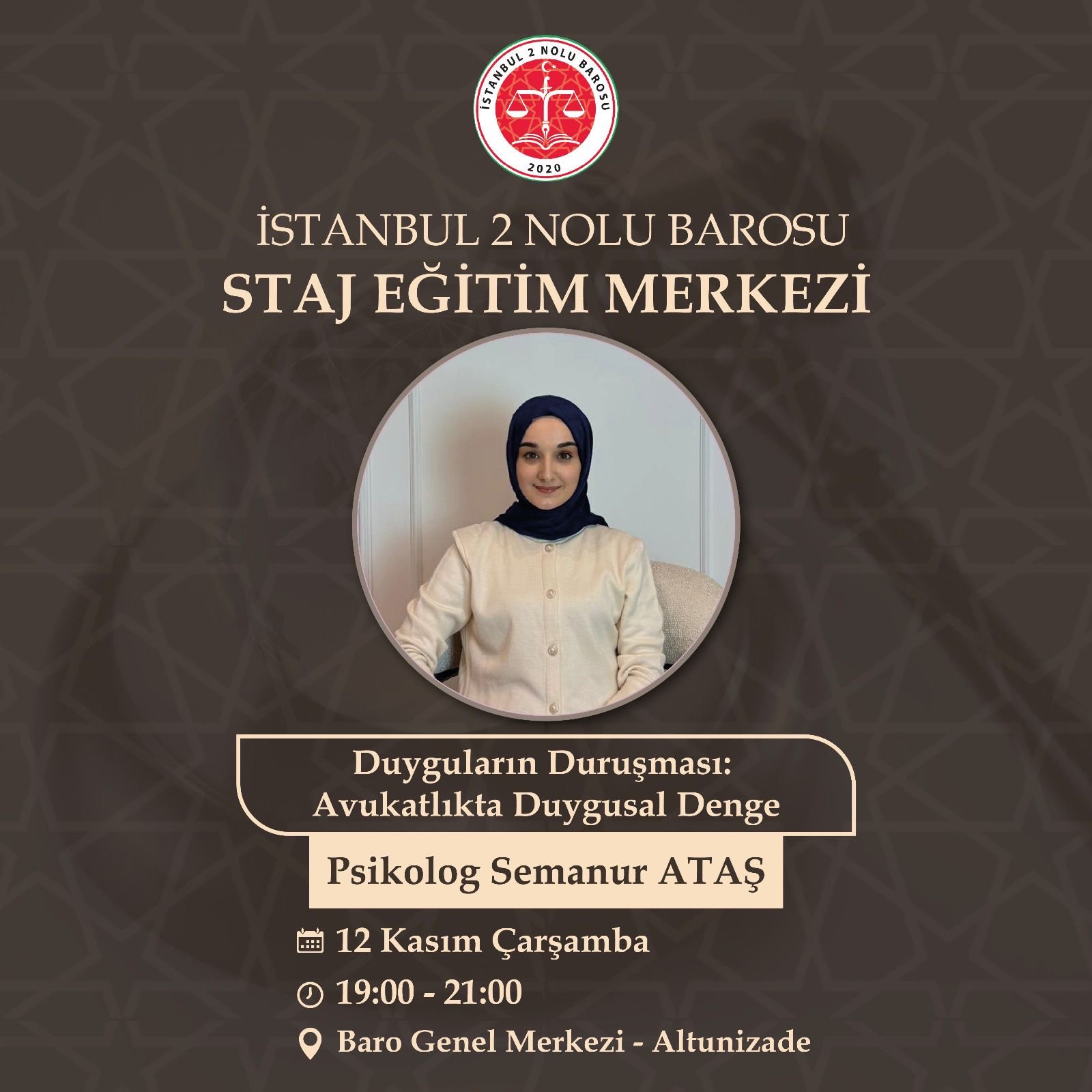 Duyguların Duruşması: Avukatlıkta Duygusal Denge Başlıklı Eğitim