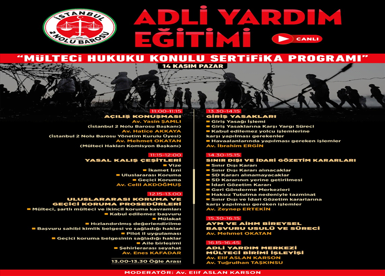 MÜLTECİ HUKUKU KONULU SERTİFİKA PROGRAMI