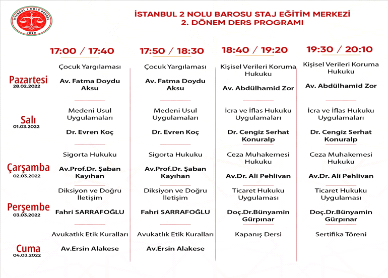 STAJ EĞİTİM MERKEZİ 2. DÖNEM EĞİTİMLERİ BAŞLIYOR