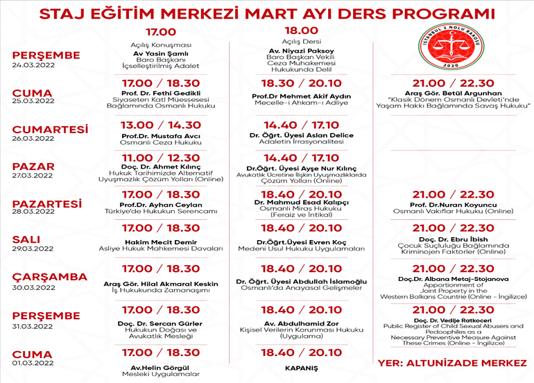 STAJ EĞİTİM MERKEZİ 3. DÖNEM EĞİTİMLERİ BAŞLIYOR