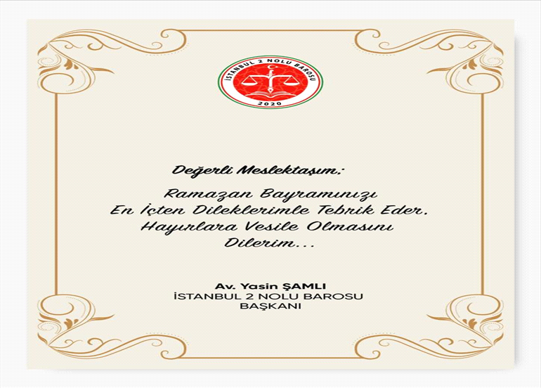 BAYRAMINIZI TEBRİK EDERİZ