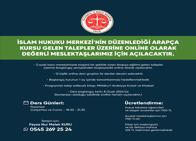 ONLİNE ARAPÇA KURSU