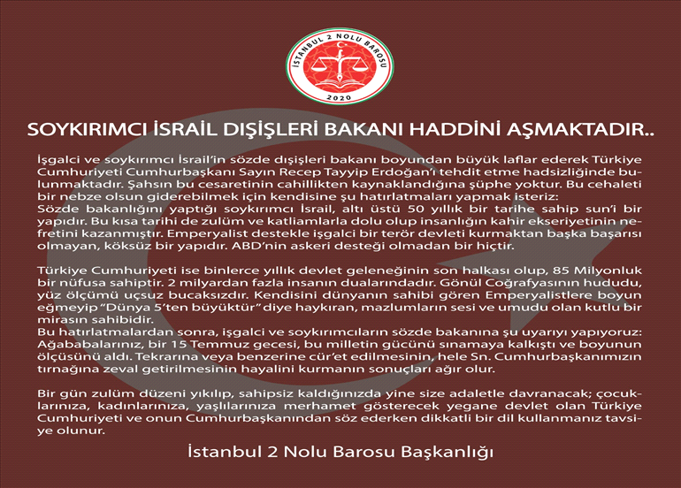 SOYKIRIMCI İSRAİL DIŞİŞLERİ BAKANI HADDİNİ AŞMAKTADIR…