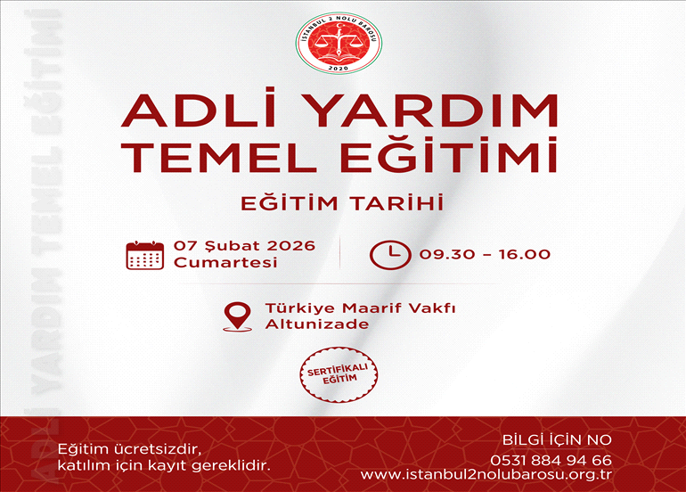 ADLİ YARDIM TEMEL EĞİTİMİ DUYURUSU